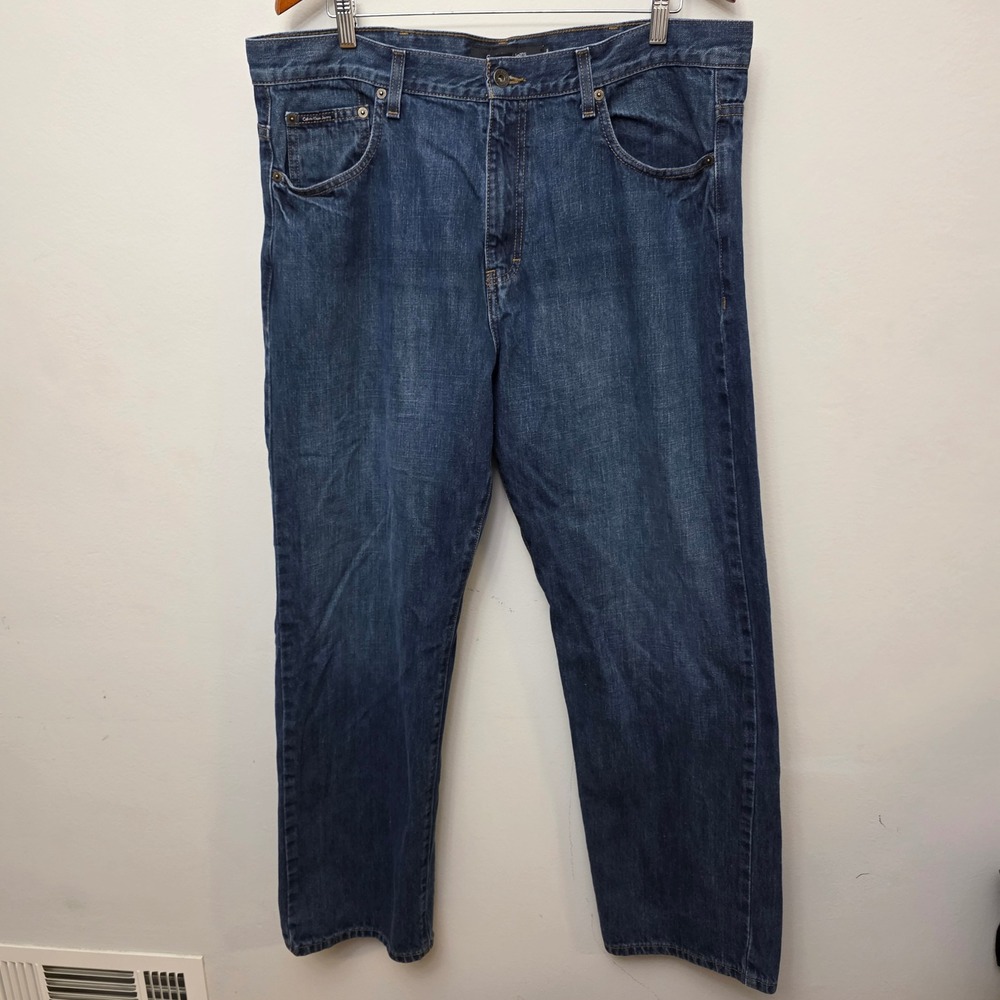 Calvin Klein Jeans Relaxed Straight Mens 38x30  100% Cotton Denim Classic Fit